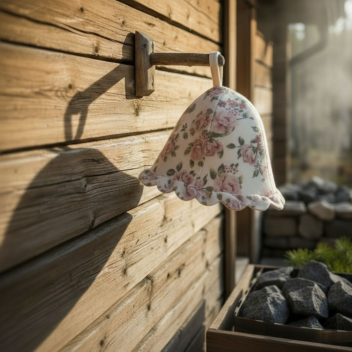 Bastumössa med räfflade kanter hängande