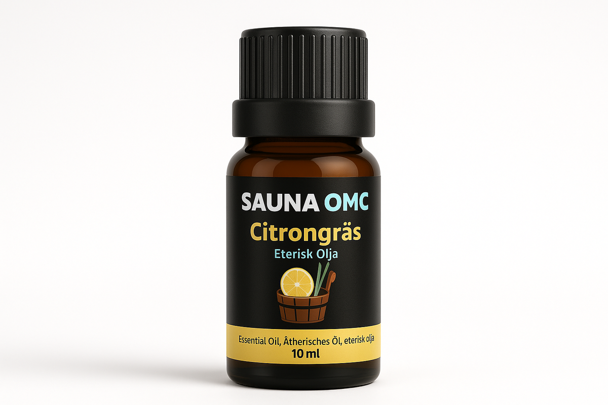 Eterisk olja med citrongräs för bastu, frisk och uppfriskande arom, 10 ml flaska