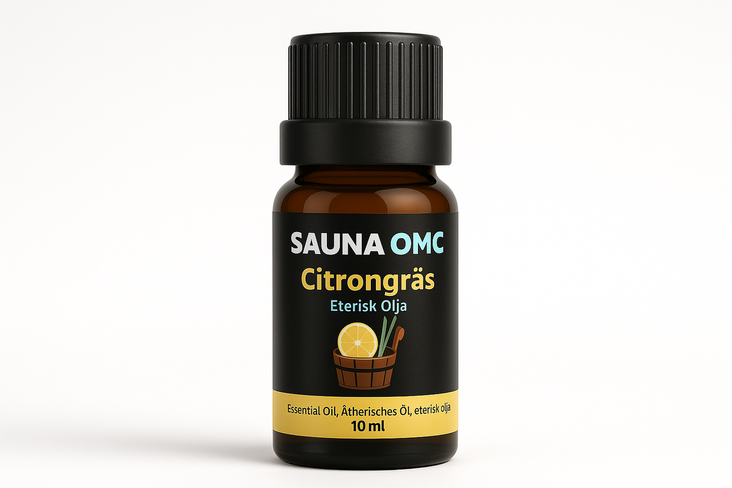 Eterisk olja med citrongräs för bastu, frisk och uppfriskande arom, 10 ml flaska