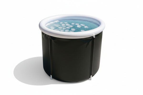 Ice bath tub on white background